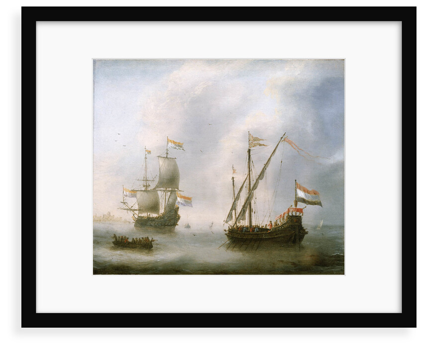 A galley and a man-of-war by Jacob Adriaensz Bellevois