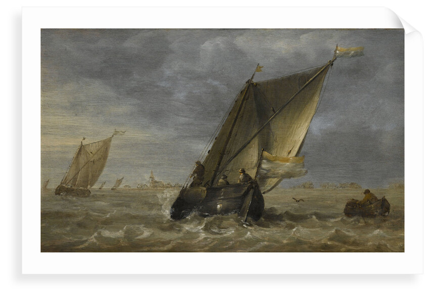 Fishing boats in a fresh breeze by Abraham Hendricksz van Beyeren