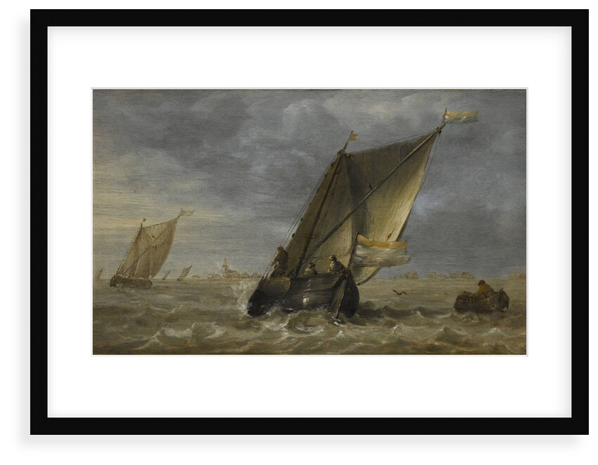 Fishing boats in a fresh breeze by Abraham Hendricksz van Beyeren