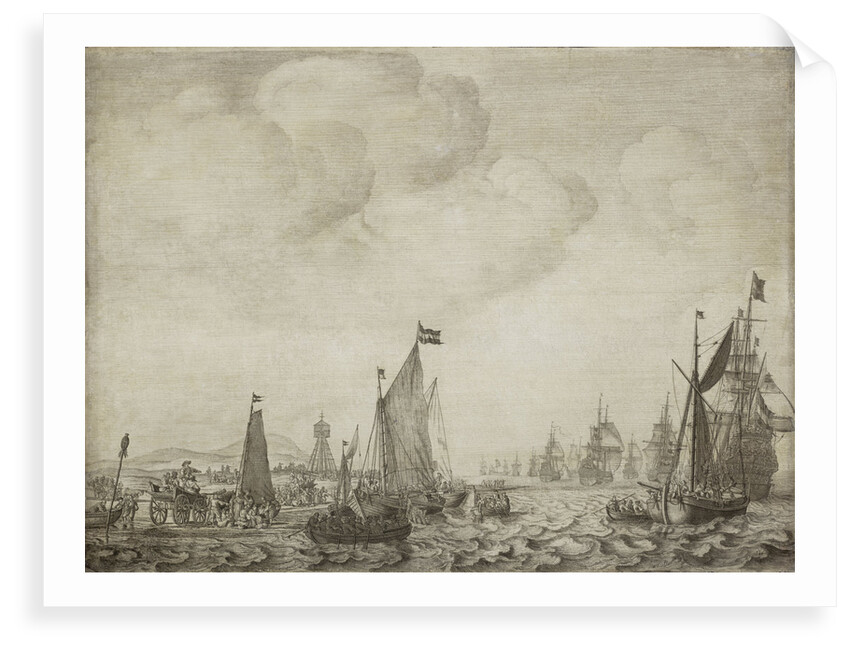 A kaag and a galjoot leaving the Vlie, 9 June 1645 by Willem van de Velde the Elder