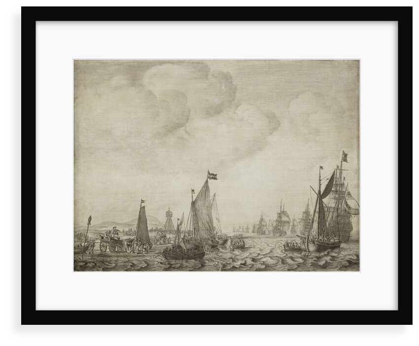 A kaag and a galjoot leaving the Vlie, 9 June 1645 by Willem van de Velde the Elder