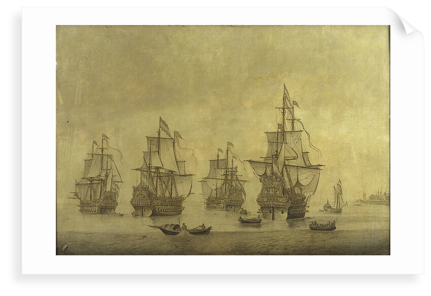 The 'Eendracht' with the 'Zeven Provincien' and other Dutch men-of-war by Cornelis Pietersz Mooy