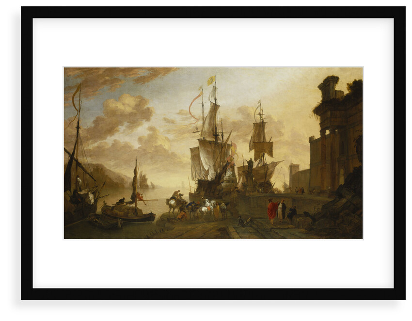 Shipping at Leghorn by Hendrik van Minderhout
