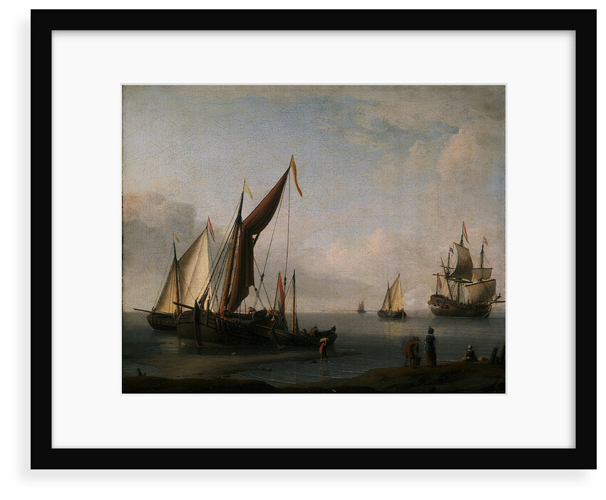 Dutch craft ashore by Willem Van de Velde the Younger