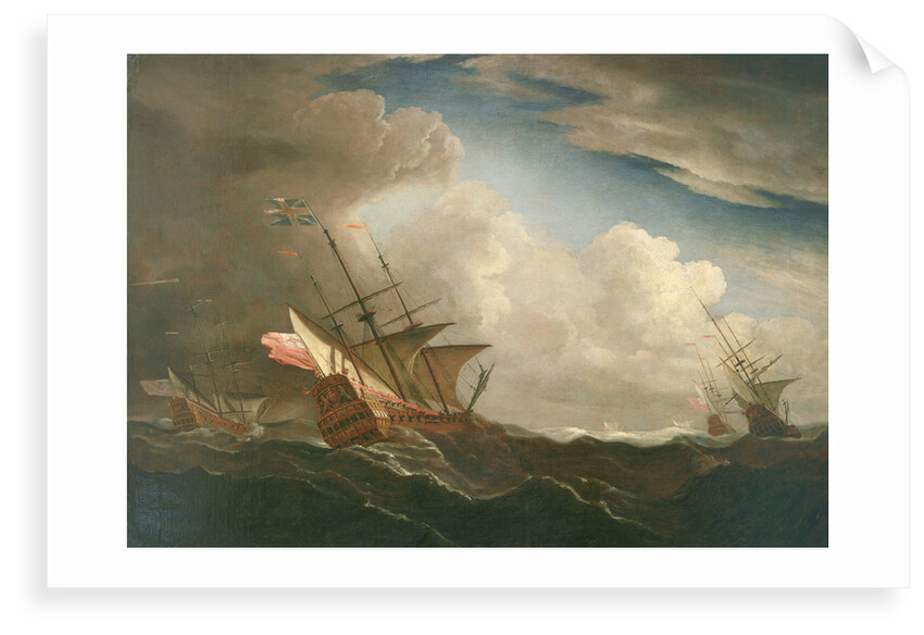 English ships at sea beating to windward in a gale by Willem Van de Velde the Younger
