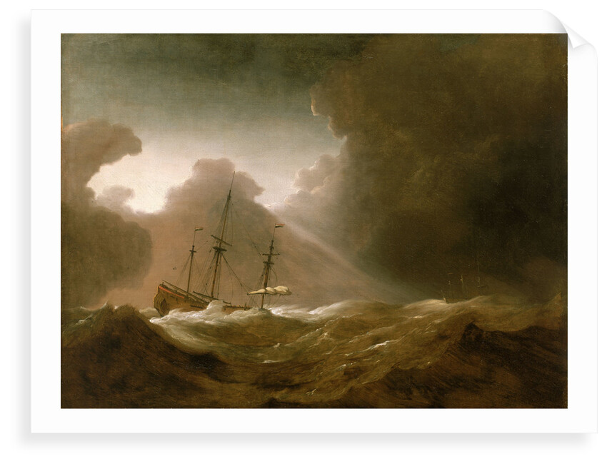 A Dutch ship scudding before a storm by Willem Van de Velde the Younger