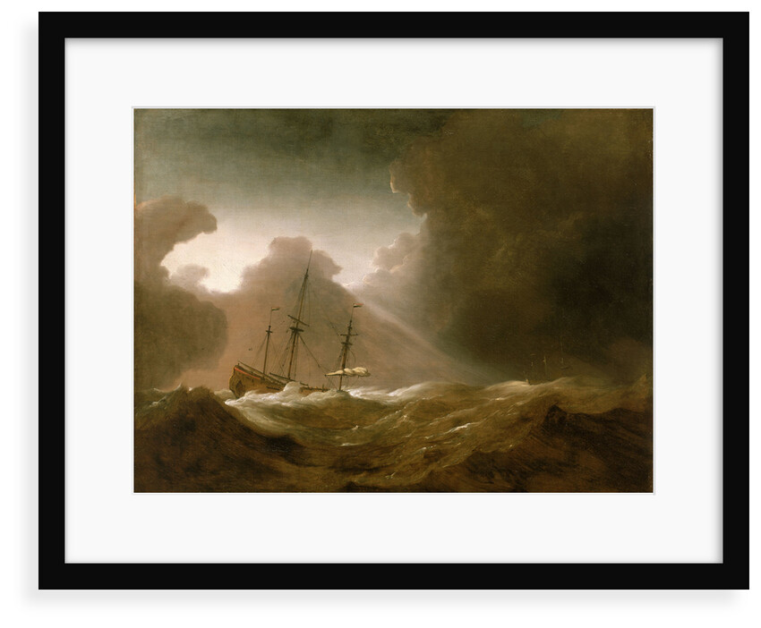 A Dutch ship scudding before a storm by Willem Van de Velde the Younger
