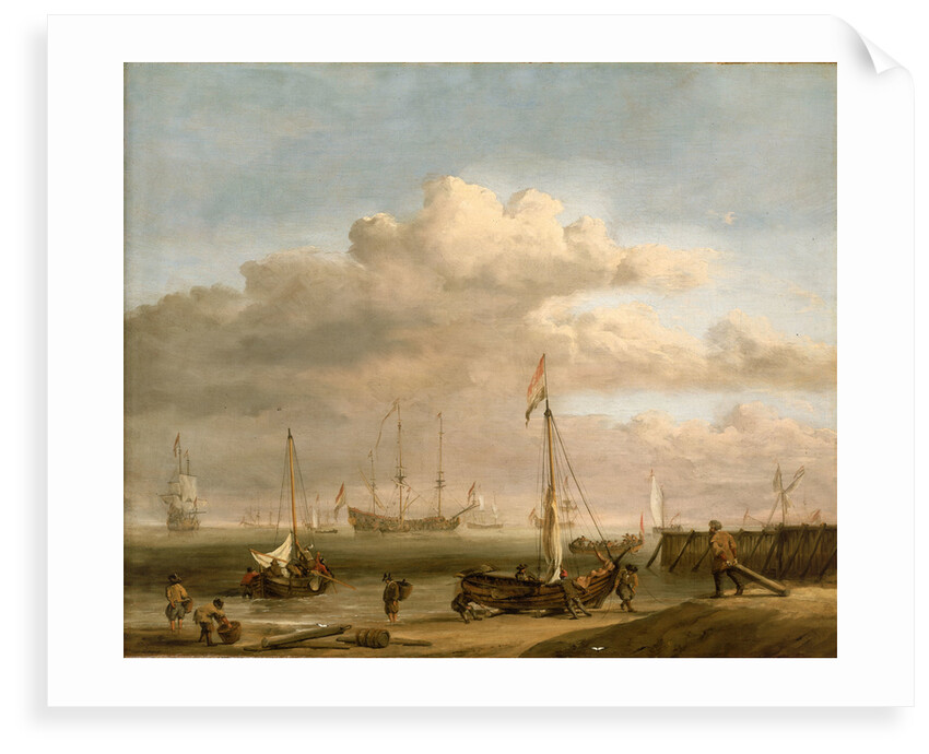 Calm: the Dutch coast with a weyschuit by Willem Van de Velde the Younger