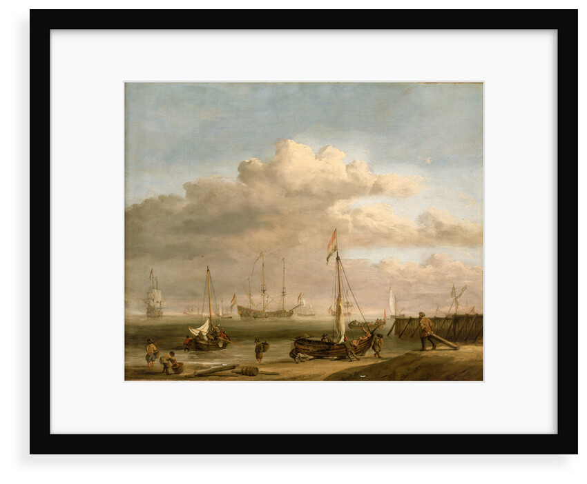 Calm: the Dutch coast with a weyschuit by Willem Van de Velde the Younger