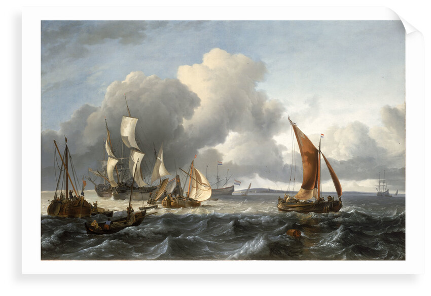 The merchant shipping anchorage in the Texel by Ludolf Bakhuizen