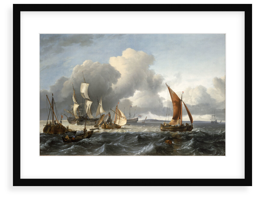 The merchant shipping anchorage in the Texel by Ludolf Bakhuizen