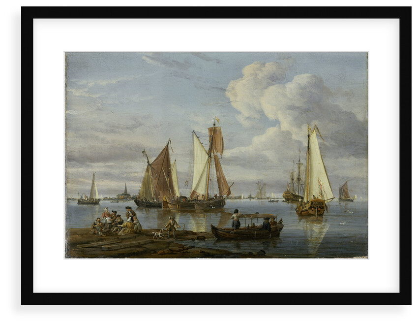 Dutch shipping in an estuary by Abraham Storck