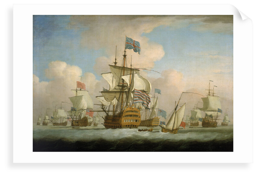 An English fleet coming to anchor by Peter Monamy