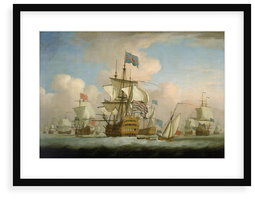 An English fleet coming to anchor by Peter Monamy