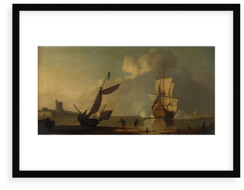 A ship saluting a fort by J. Cook