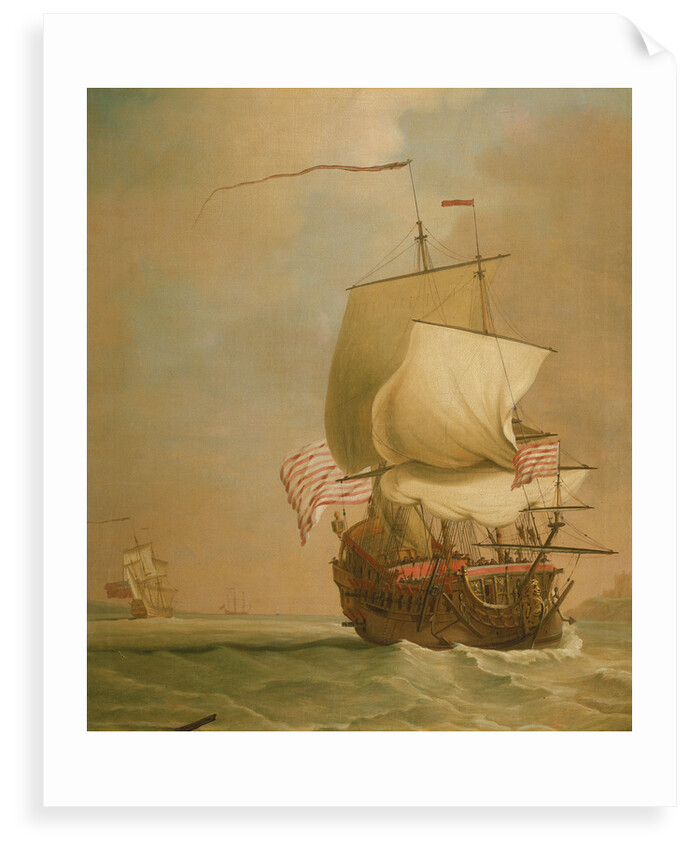 An English East Indiaman, bow view by Peter Monamy