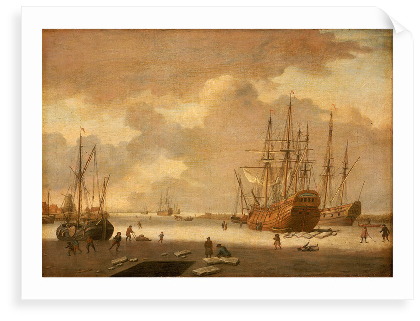 A Dutch whaler and other vessels in the ice by Adam Silo