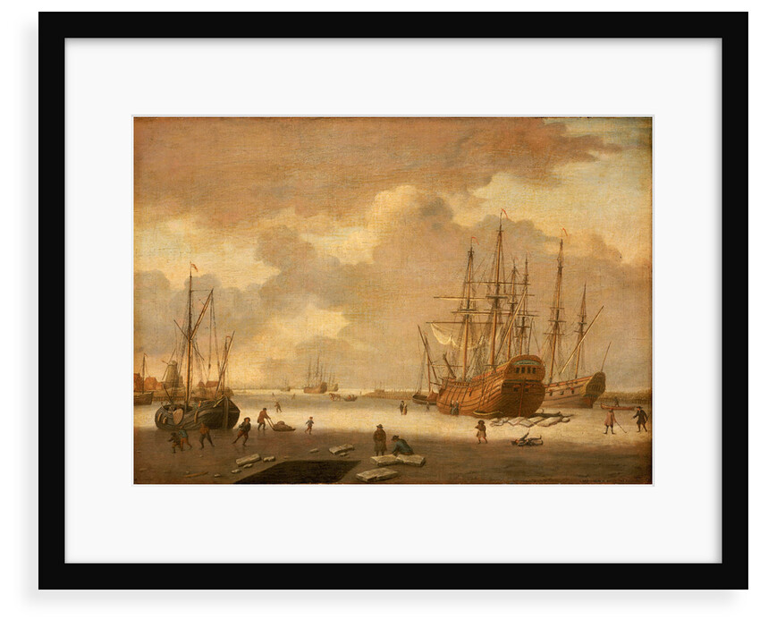 A Dutch whaler and other vessels in the ice by Adam Silo