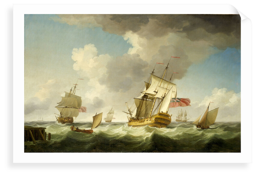 An East Indiaman in a fresh breeze by Charles Brooking