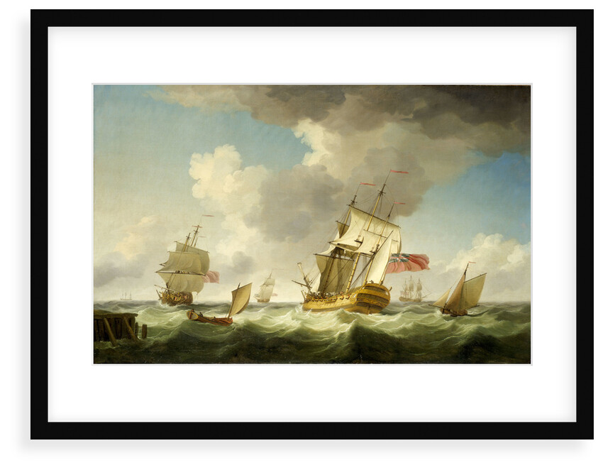 An East Indiaman in a fresh breeze by Charles Brooking