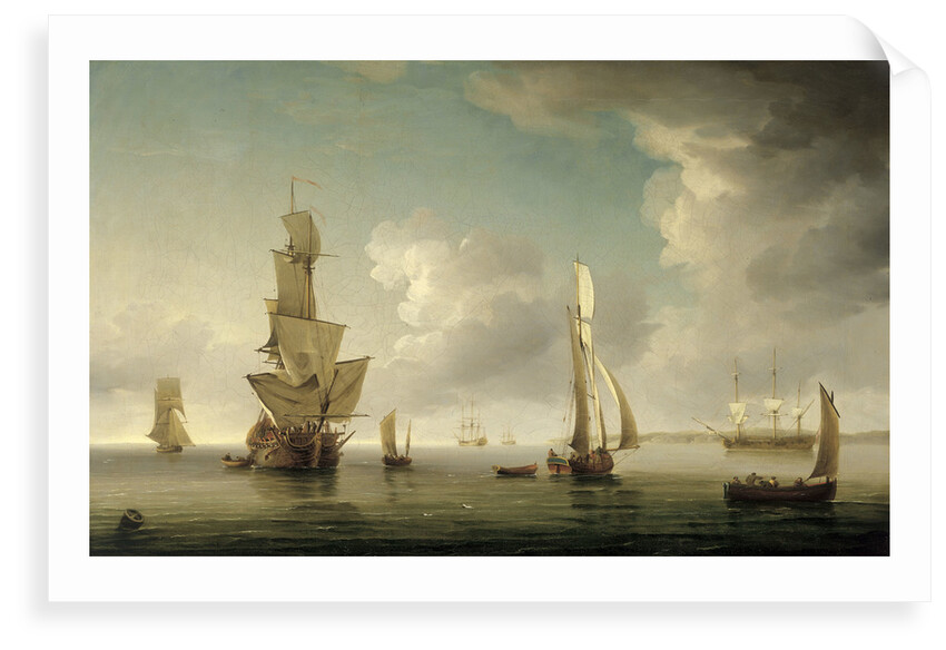 Shipping in light airs in the Thames Estuary by Charles Brooking