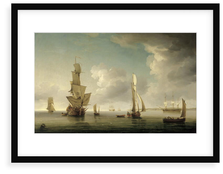 Shipping in light airs in the Thames Estuary by Charles Brooking