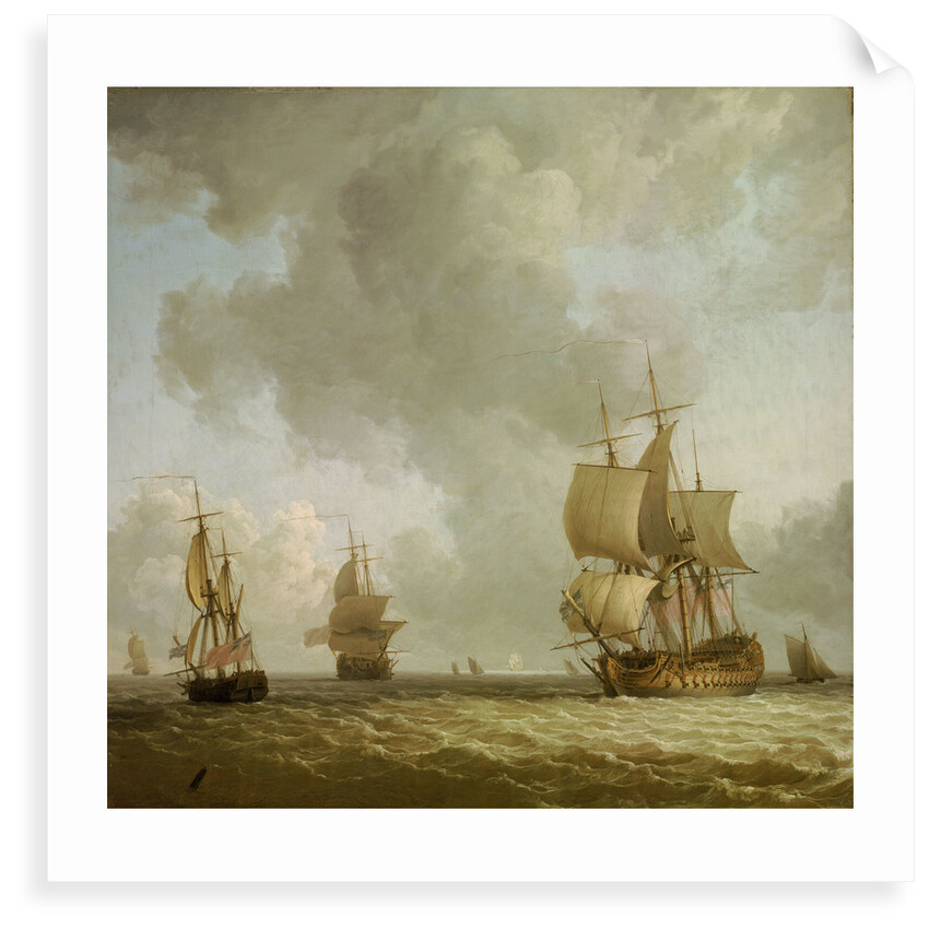 Ships in a light breeze by Charles Brooking