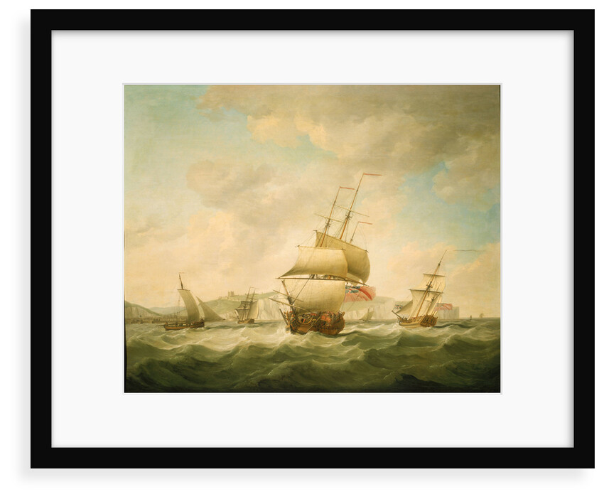 A merchantman and a royal yacht beating to qindward off Dover by Charles Brooking