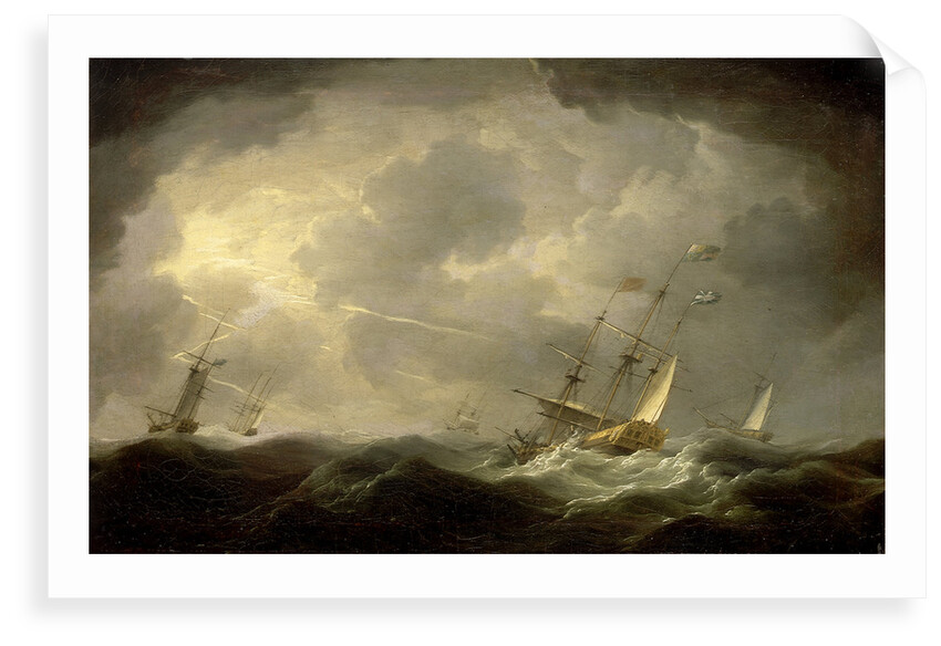 Royal yachts in a storm by Charles Brooking