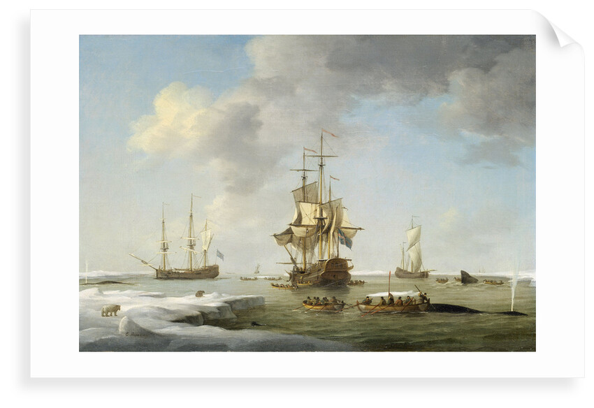 Greenland fishery: English whalers in the ice by Charles Brooking