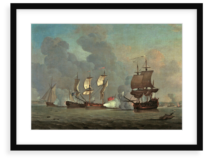 An English privateer engaging a French privateer by Samuel Scott
