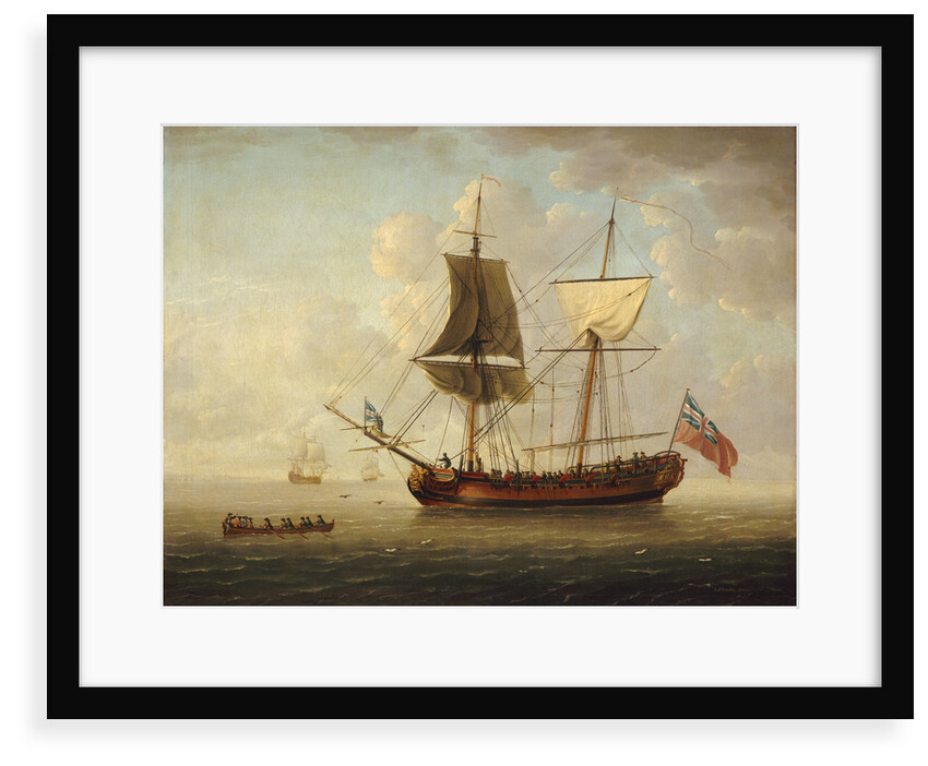 A brigantine in a calm sea by John Cleveley