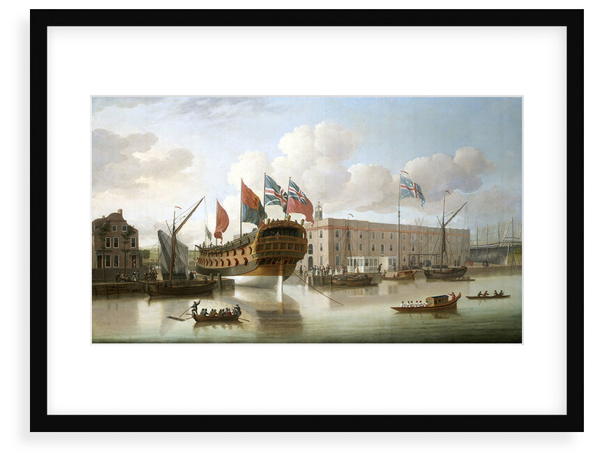 'St Albans' floated out at Deptford, 1747 by John Cleveley