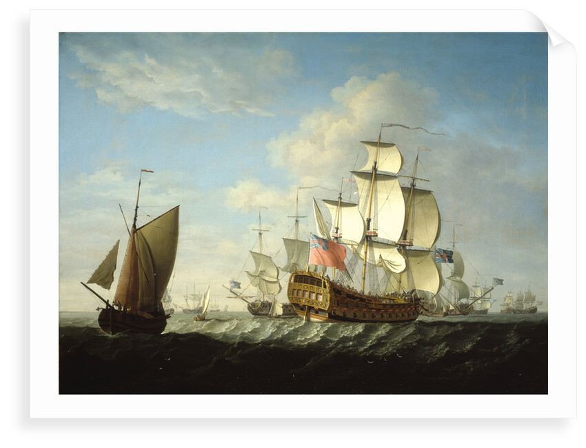 An English squadron getting under way by Francis Swaine