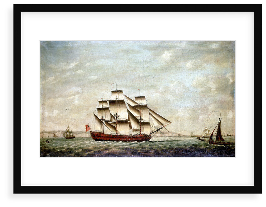 A two-decker and other vessels off Dover by Francis Holman
