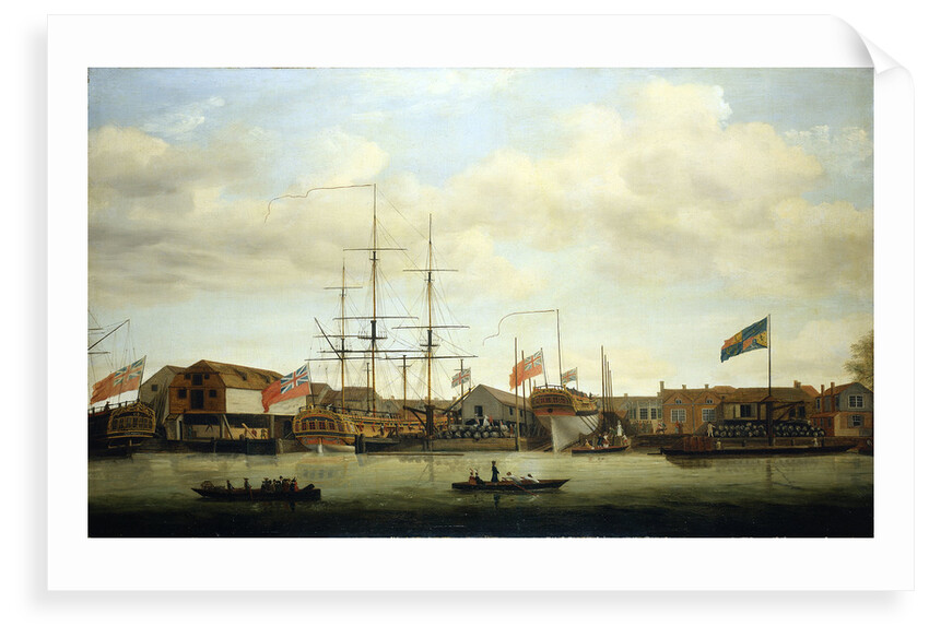 A small shipyard on the Thames by Francis Holman