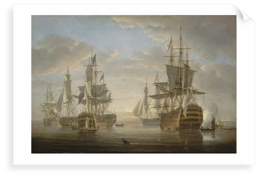 Nelson's flagships at anchor by Nicholas Pocock