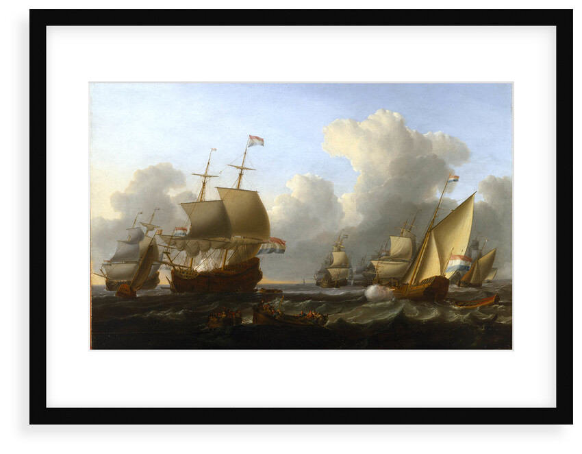 Dutch shipping with a flagship and a states yacht by William Anderson