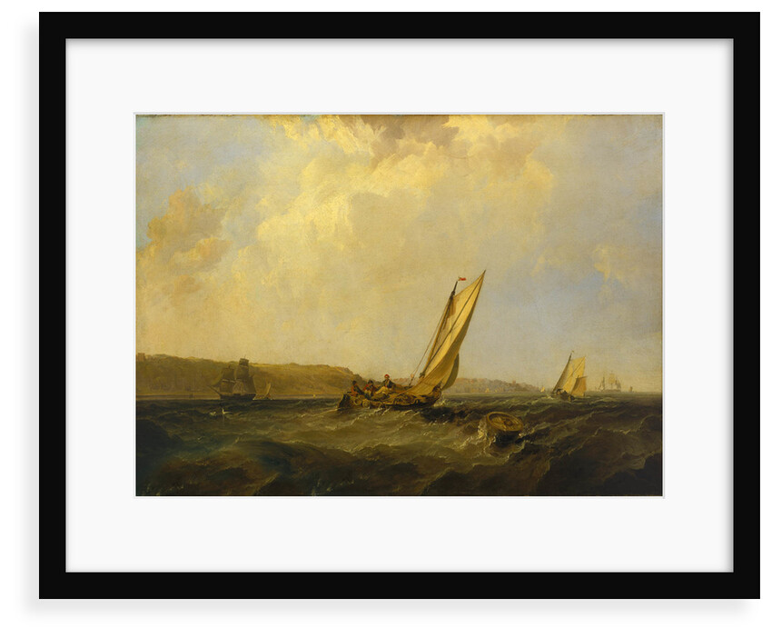 A sailing boat in a fresh breeze off Cowes by George Chambers the Elder