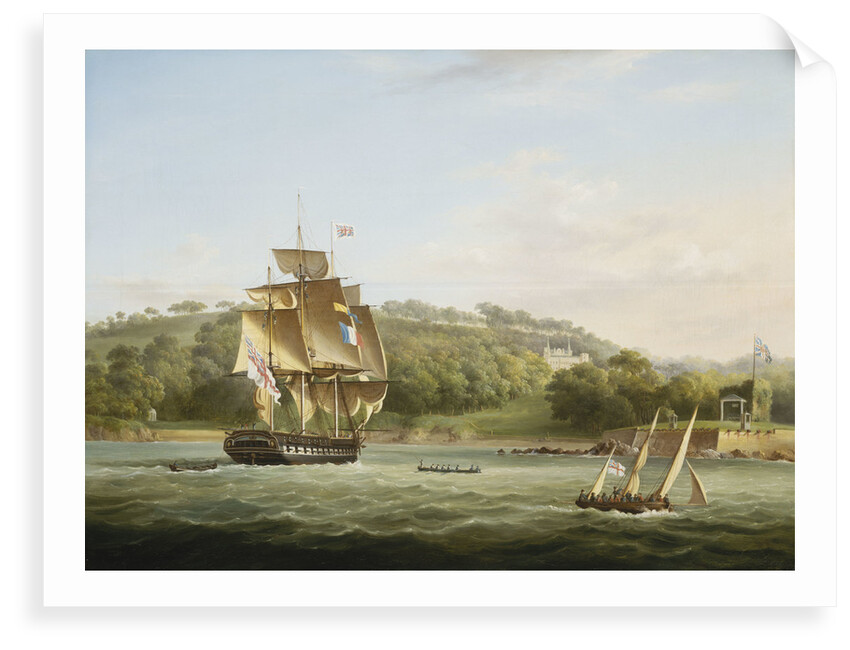 A frigate and other vessels in Barn Pool off Plymouth by Thomas Lyde Hornbrook
