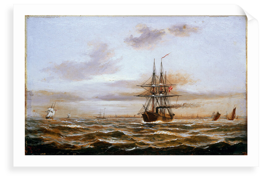 A Danish steam frigate by J. Gale
