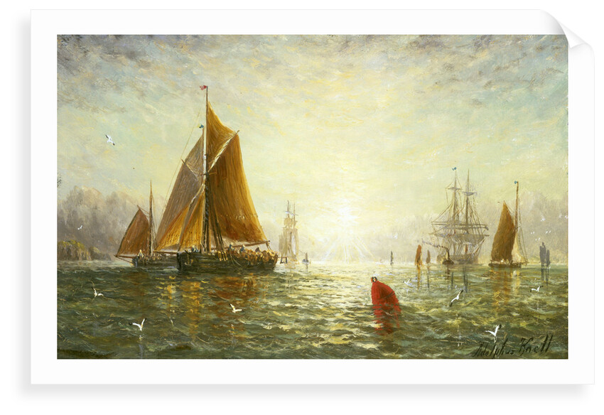 A Brixham trawler by William Adolphus Knell