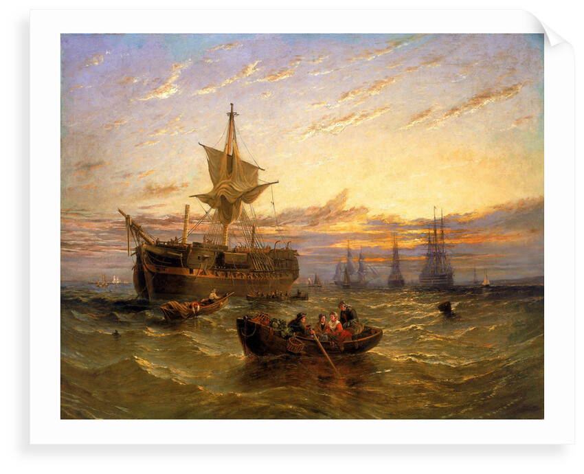 Indiamen in the Thames by William Adolphus Knell