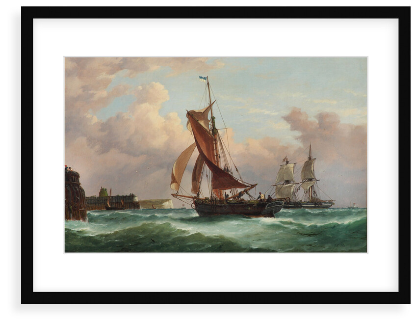 A fishing smack running into Newhaven by Richard Henry Nibbs