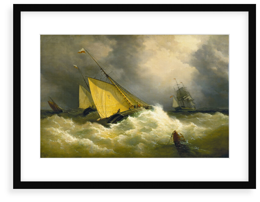 First come, first served. A pilot cutter racing to a ship by Richard Brydges Beechey