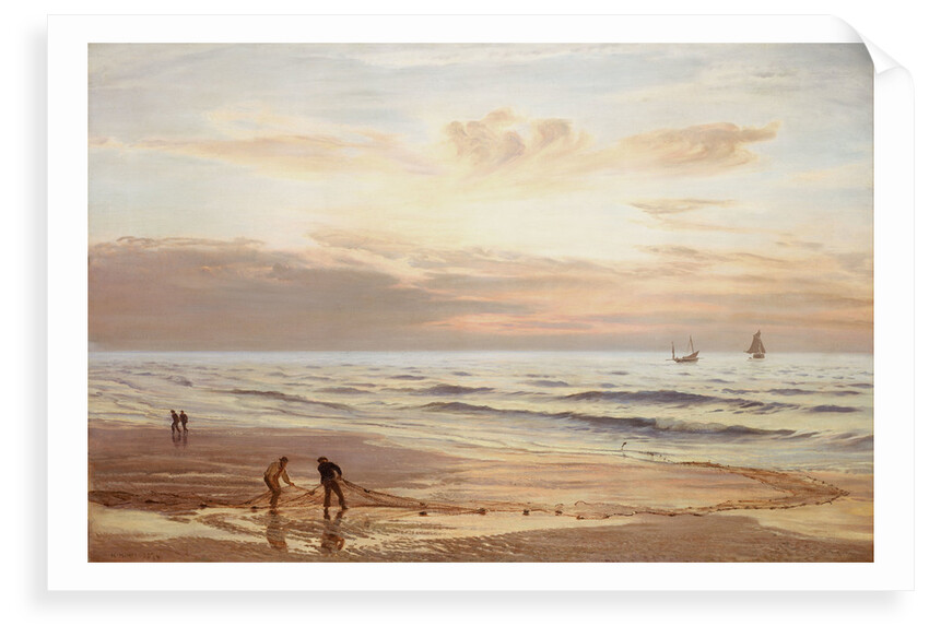 Setting nets on the coast of North Wales by Henry Moore