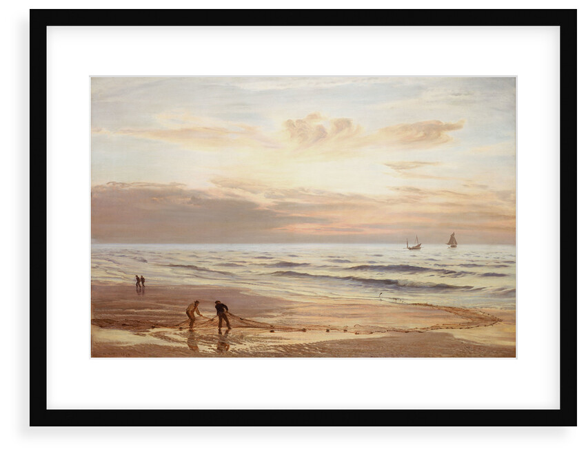 Setting nets on the coast of North Wales by Henry Moore