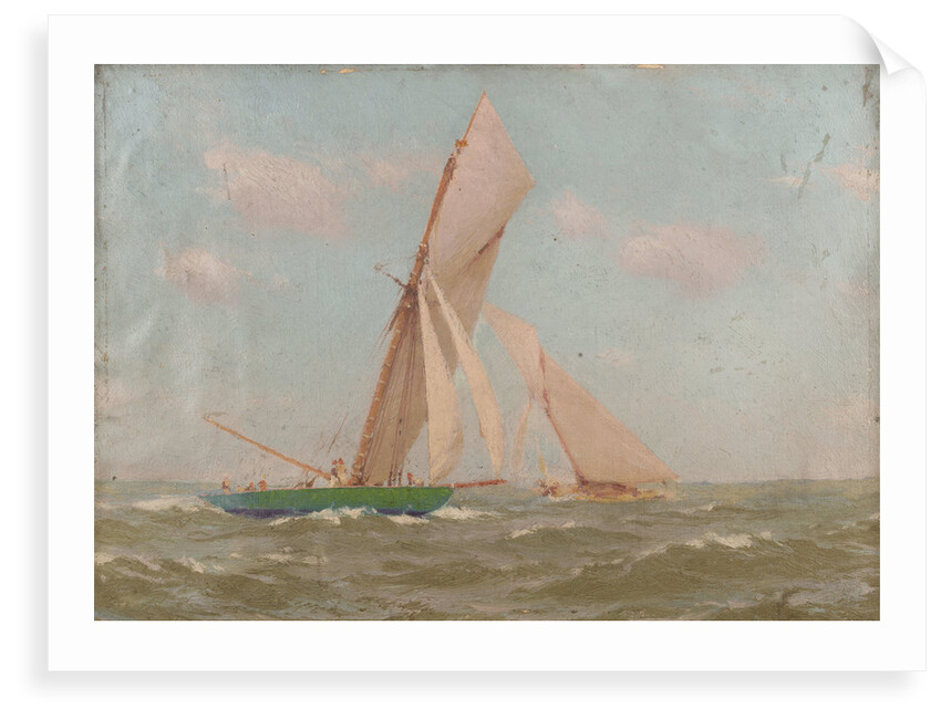 Yachts at sea by John Fraser