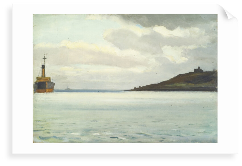 A ship off a headland by John Everett