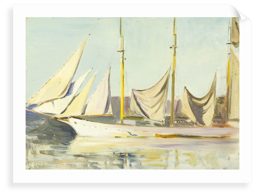A three-masted schooner by John Everett